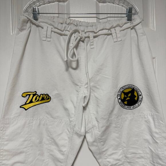 Toro Gustavo Machado White Cotton Brazilian Jiu Jitsu Pants Size A2H - Picture 5 of 13